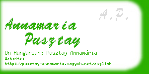 annamaria pusztay business card
