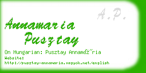 annamaria pusztay business card